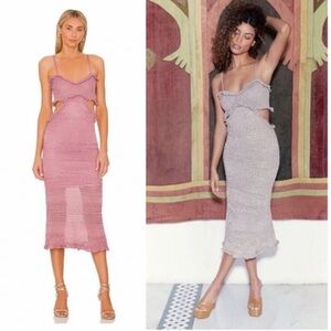 Misa Los Angeles Skye Midi Dress Pink Size XS